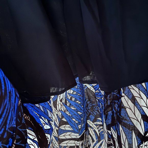 Tropical Palm Pattern Maxi Dress African Wax Print Sleeveless V Neck Pockets Sm - Picture 14 of 16